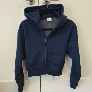 TNA Aritzia Deep Blue Crop Hoodie